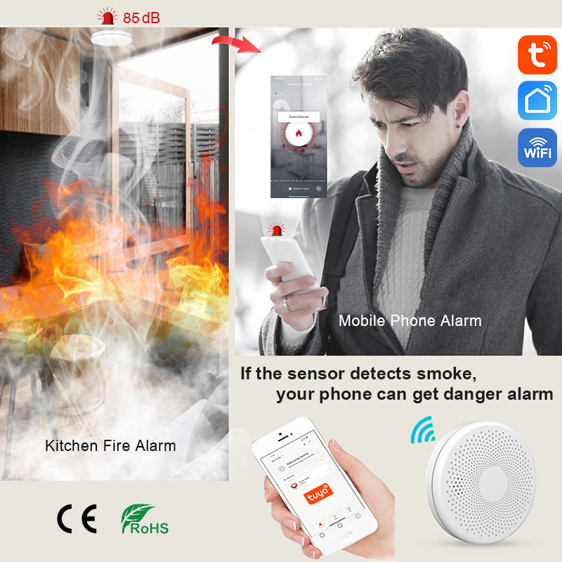 2 in 1 Version WiFi Tuya Smart - مراجعة Smoke Detector Interconnected وسعره