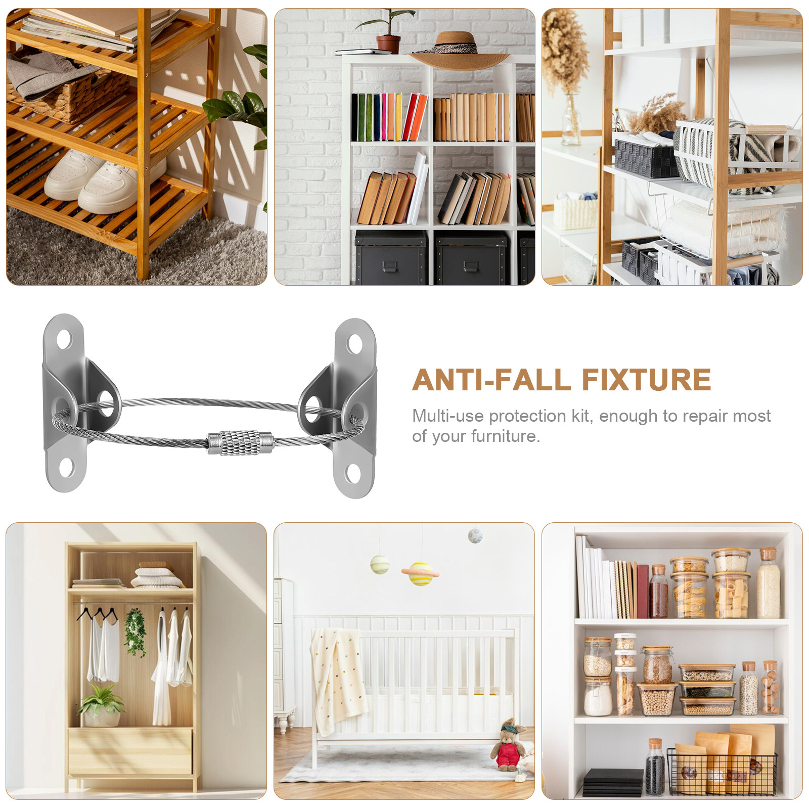 6Sets Furniture Anti Tip Wall  - مراجعة Earthquake Anchor Strap وسعره