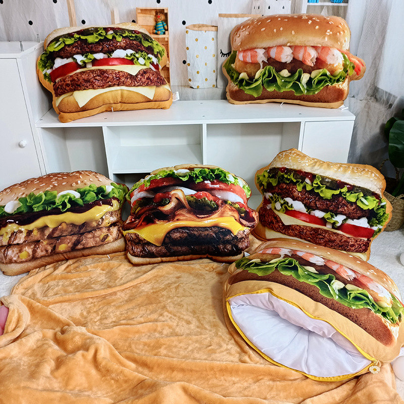 Lifelike Plush Hamburger Pillo - مراجعة Fire Blanket Kitchen وسعره