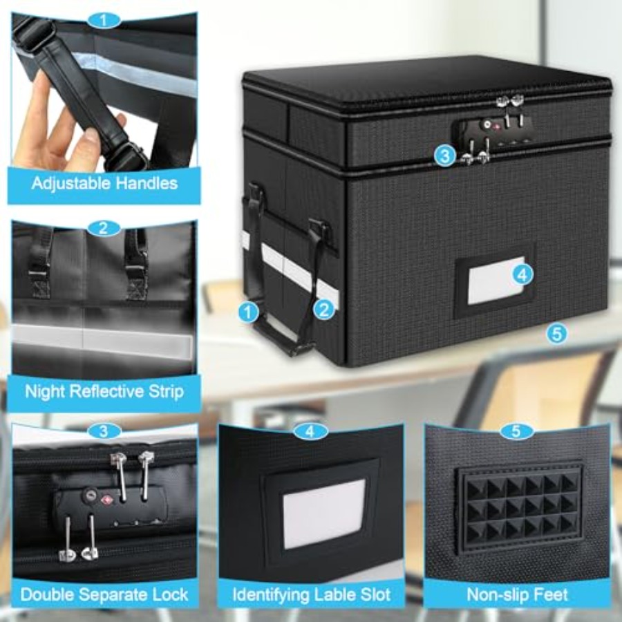 Fireproof Document Box with Lo - مراجعة Fire Safe Document وسعره