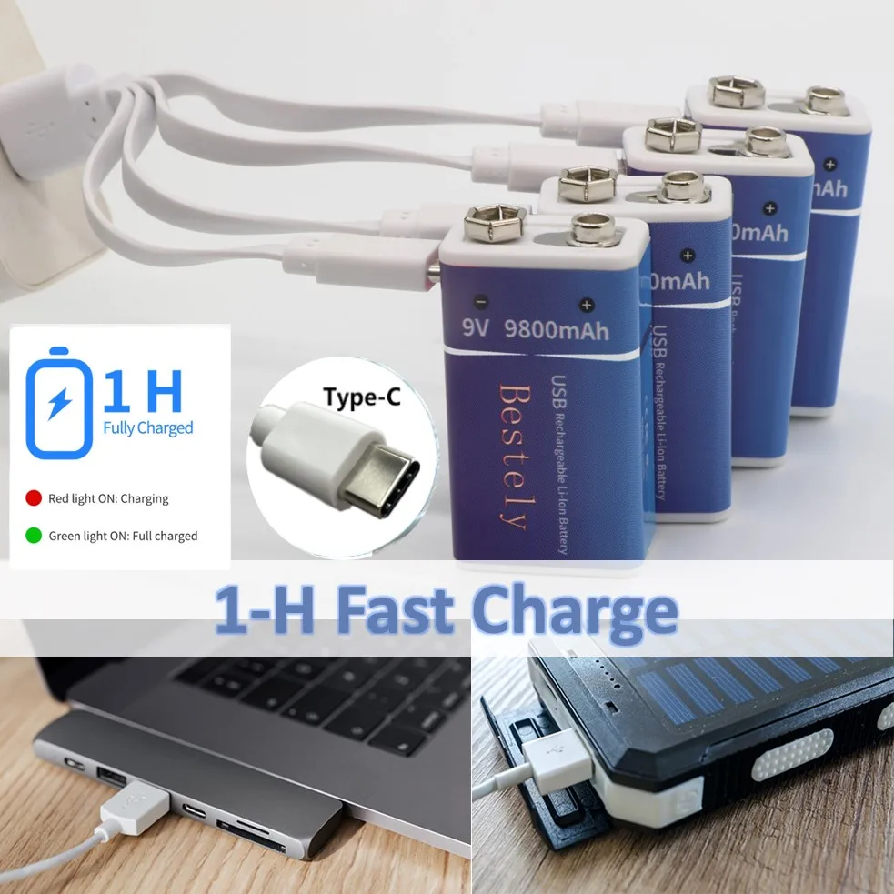 Rechargeable 9V Battery, 9800m - مراجعة Smoke Detector Interconnected وسعره
