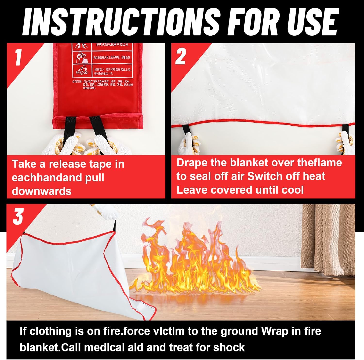 30 Pcs Fire Blankets 40x40 Inc - مراجعة Fire Blanket Kitchen وسعره