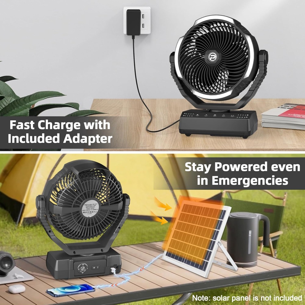 20000mAh Camping Fan with Ligh - مراجعة Power Outage Light وسعره
