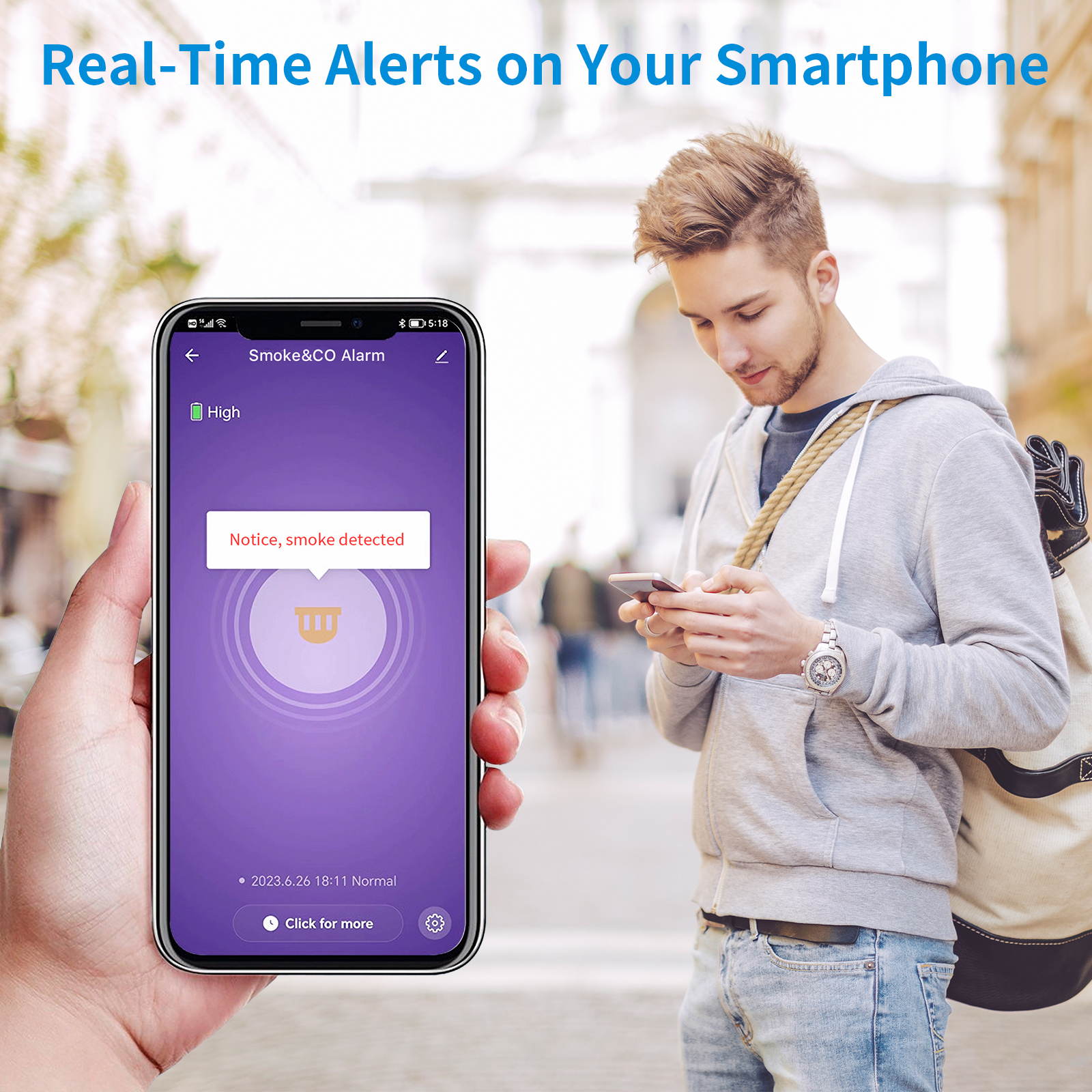 Wireless Interlinked Tuya Smok - مراجعة Smoke Detector Interconnected وسعره