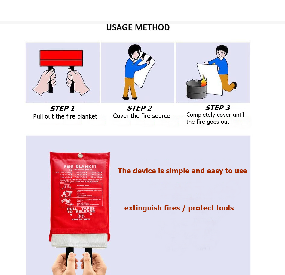 1M*1M Fire Blanket, Kitchen Es - مراجعة Fire Blanket Kitchen وسعره