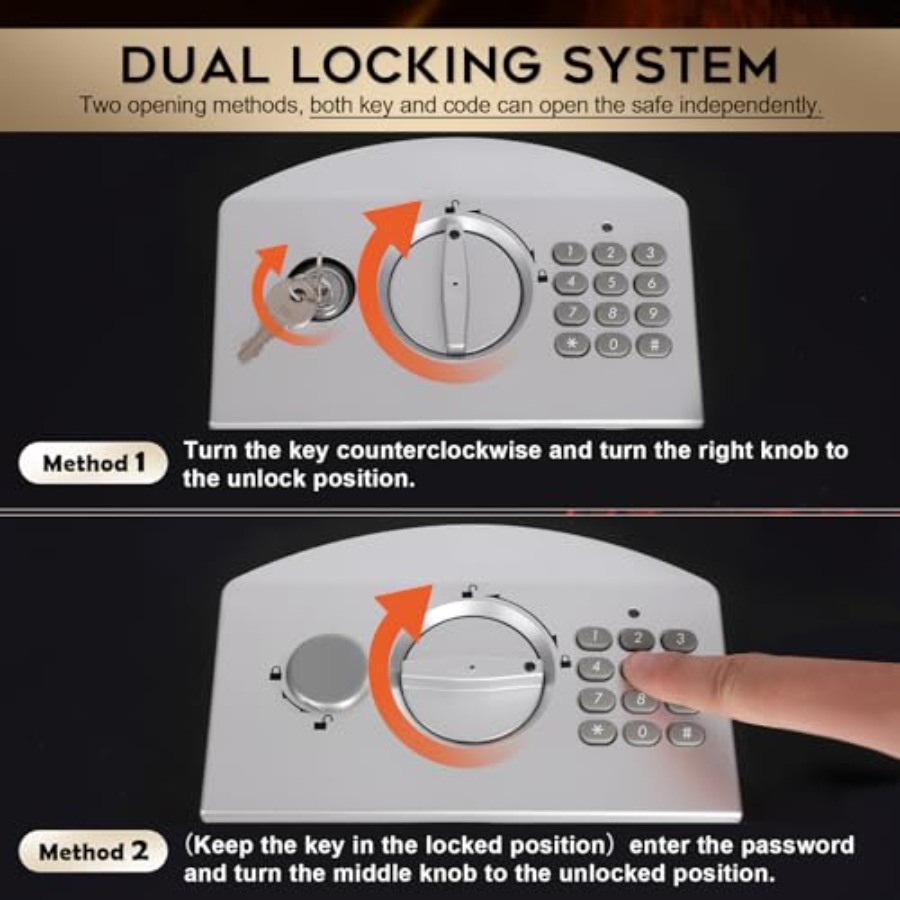Portable Metal Safe Box with D - مراجعة Fire Safe Document وسعره