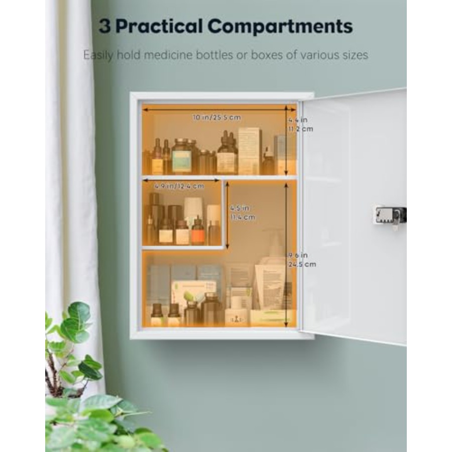 Wall Mount Medicine Cabinet wi - مراجعة Medicine Cabinet Lock وسعره