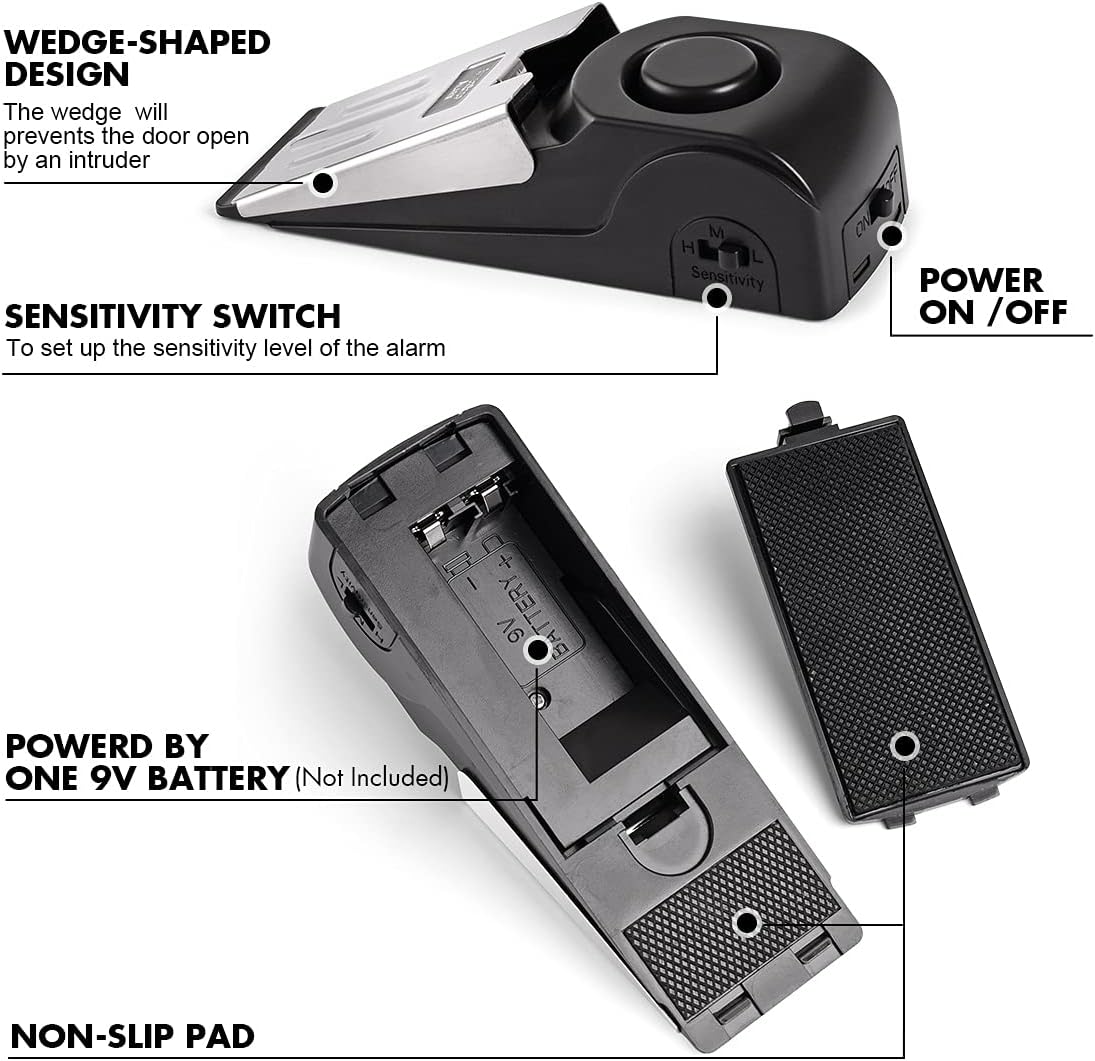 1/2Pcs Portable Travel 120 DB  - مراجعة Door Stop Alarm وسعره
