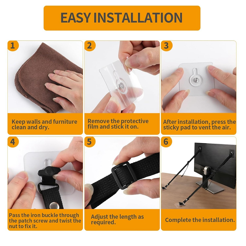 L62A 4 PCS Adjustable TV Safet - مراجعة Earthquake Anchor Strap وسعره